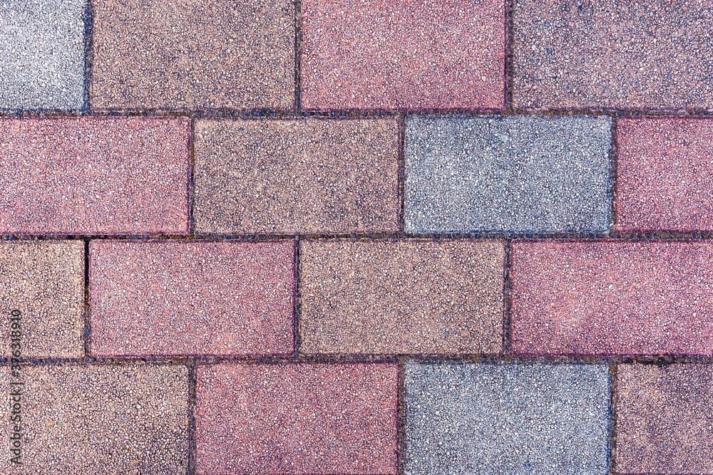 Obraz premium Vintage purple cobblestone pavement pattern and background