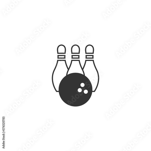 Bowling icon logo vector