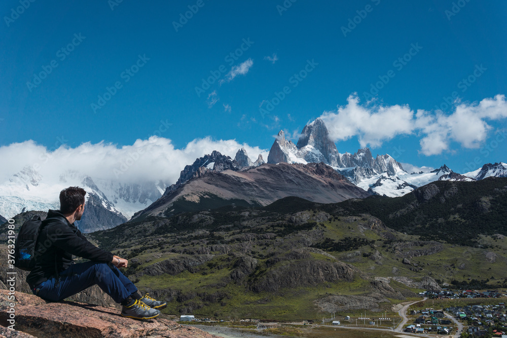 hiker in the mountains