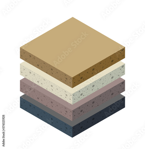 Soil layers geological and underground beneath nature landscape