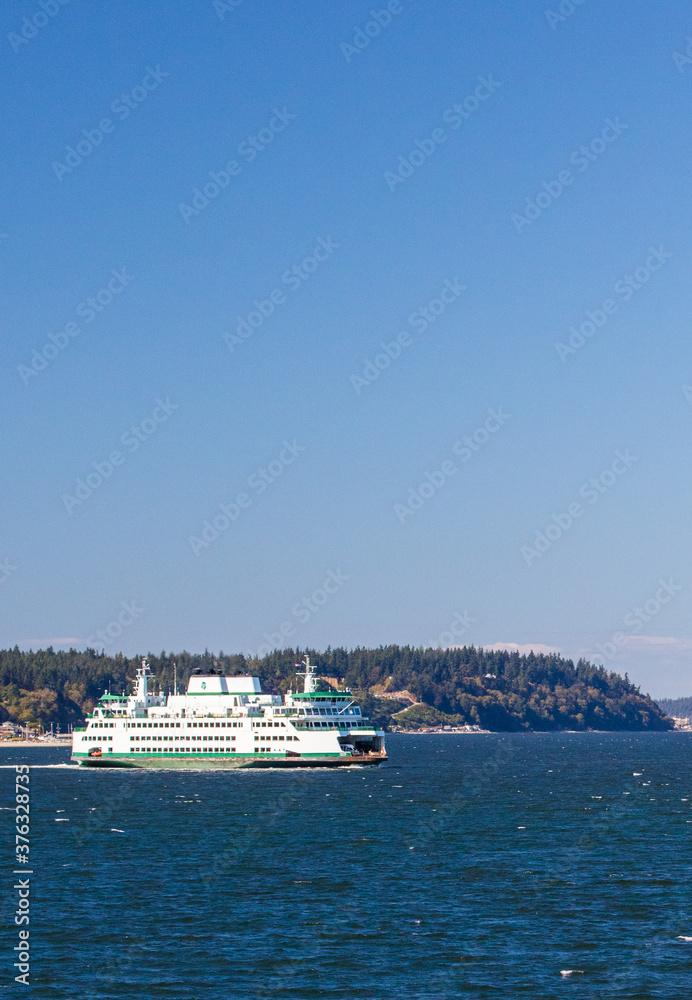 Washington State Ferry Sailing out of Clinton on Whidbey Island
