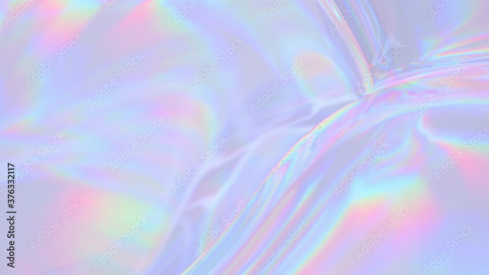 Organic Holographic neon foil looped animation. Abstract digital fabric. Sci-fi background.   Holographic foil. Liquid abstract