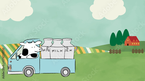 農場から牛乳を出荷する牛