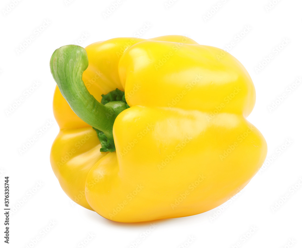 Ripe yellow bell pepper isolated on white Ripe yellow bell pepper isolated on white