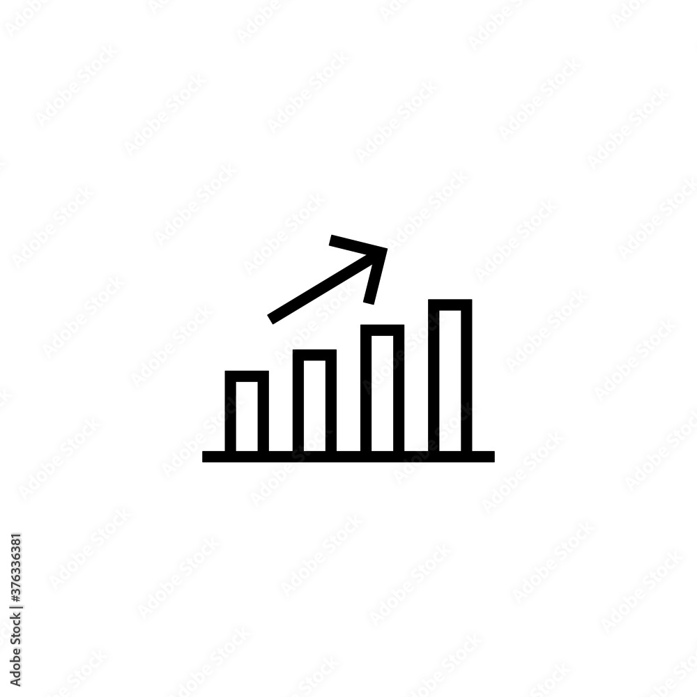 Growth Icon in black line style icon, style isolated on white background Growth Icon in black line style icon, style isolated on white background