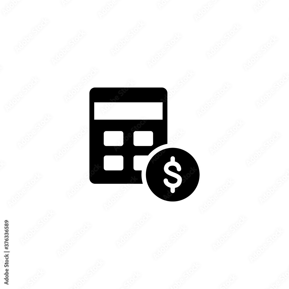 Accounting Icon in black flat glyph, filled style isolated on white background Accounting Icon in black flat glyph, filled style isolated on white background