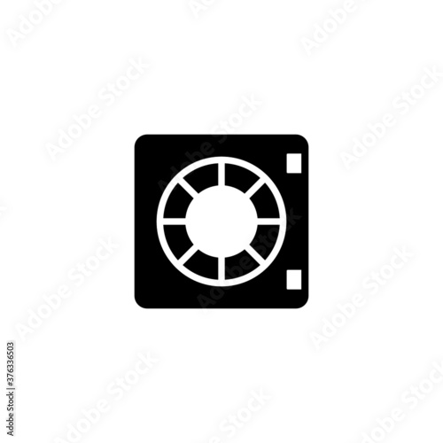 Bank safe Icon in black flat glyph, filled style isolated on white background