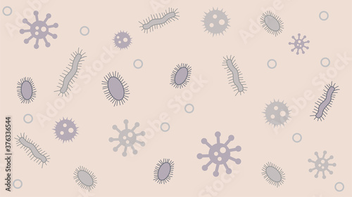 virus, germs, Covid-19, ウイルス、細菌、ばい菌、微生物の背景