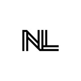 initial letter nl line stroke logo modern