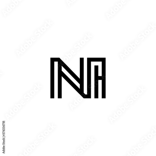 initial letter ni line stroke logo modern