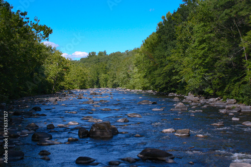 Northwest view of the Farmington River, located at Unionville, CT 