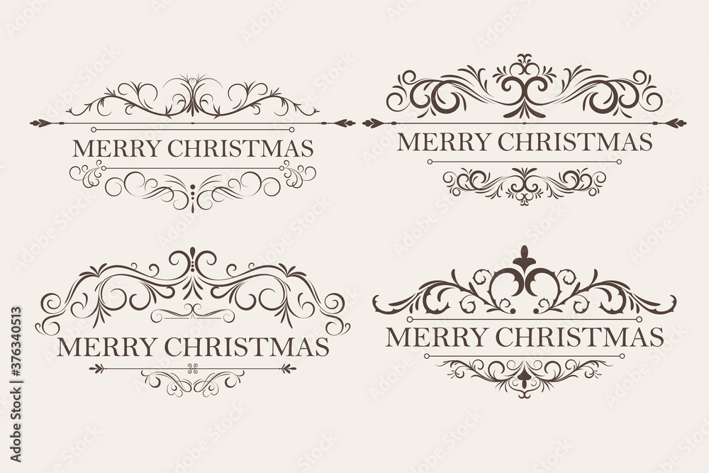 Vector Frame and Design Ornament Set. Easy to edit. All pieces are separated. Perfect for invitations or announcements.