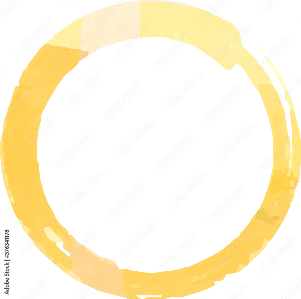 Gold Watercolor ring drawn with a brushlet Gold Watercolor ring drawn with a brushlet