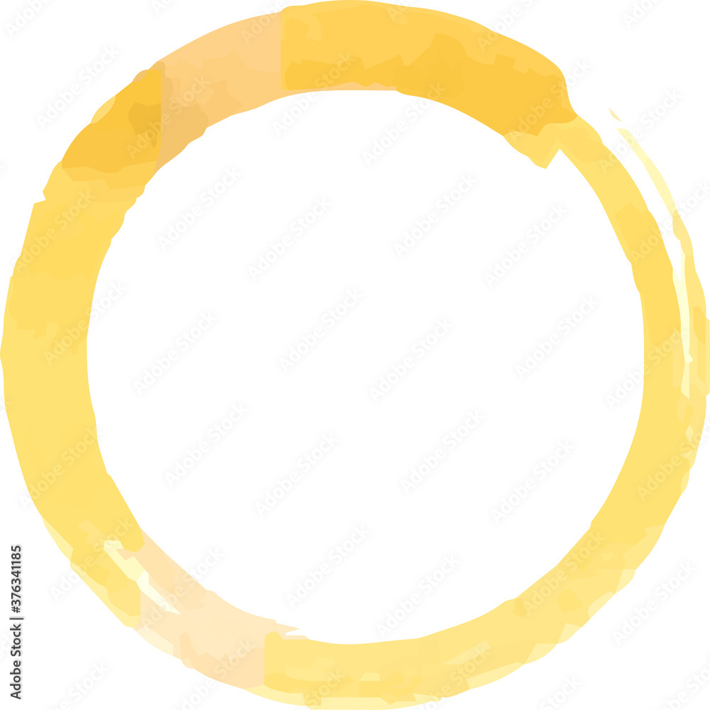 Gold Watercolor ring drawn with a brushlet Gold Watercolor ring drawn with a brushlet