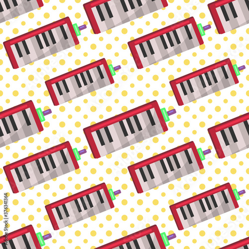 melodica music instrument seamless pattern vector illustration 