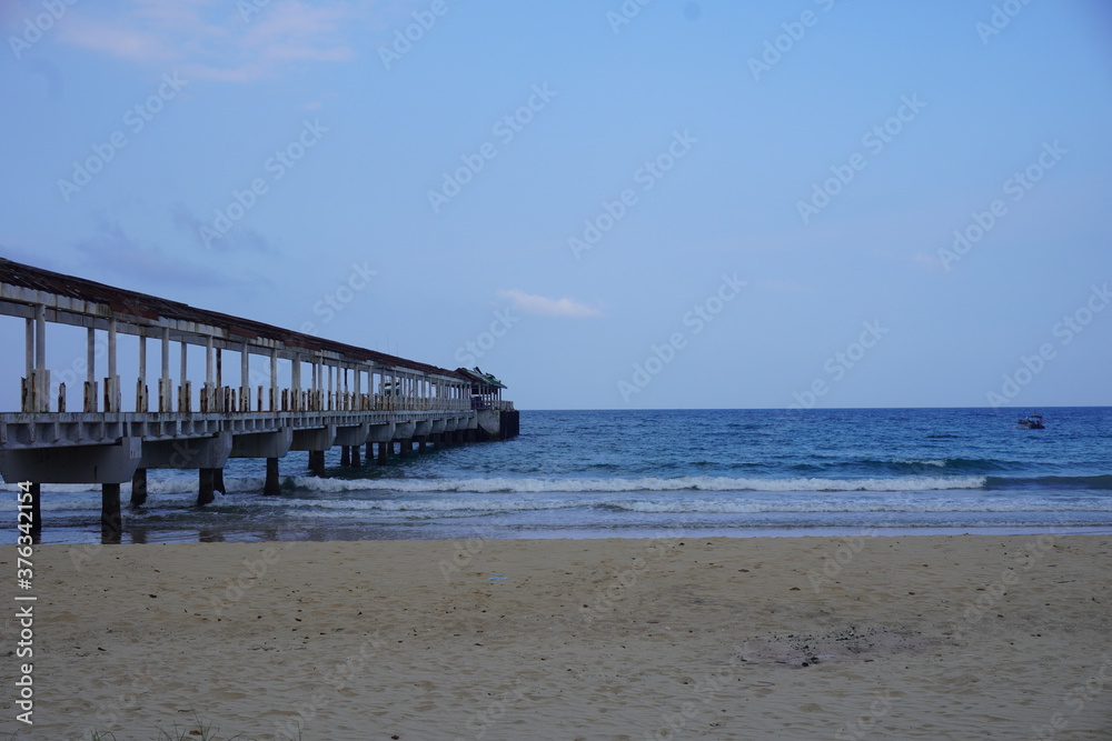 The old jetty at Pulau Tioman. Tioman Island lies off the east coast of Peninsular Malaysia, in the South China Sea. 