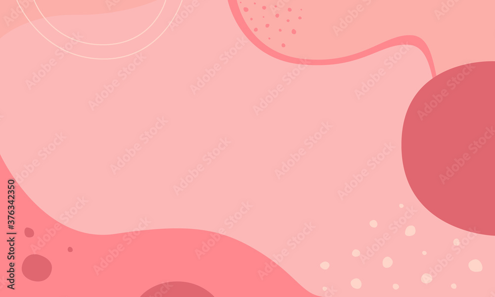 Trendy pink background vector with abstract shapes, circles and dots as frame or border and blank copy space with room for text or images. Great for social media backdrops, posters, banner, promotions