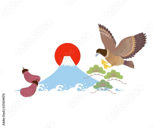 初夢　鷹　富士山　なすび