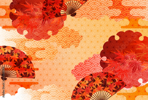 紅葉　秋　和柄　背景