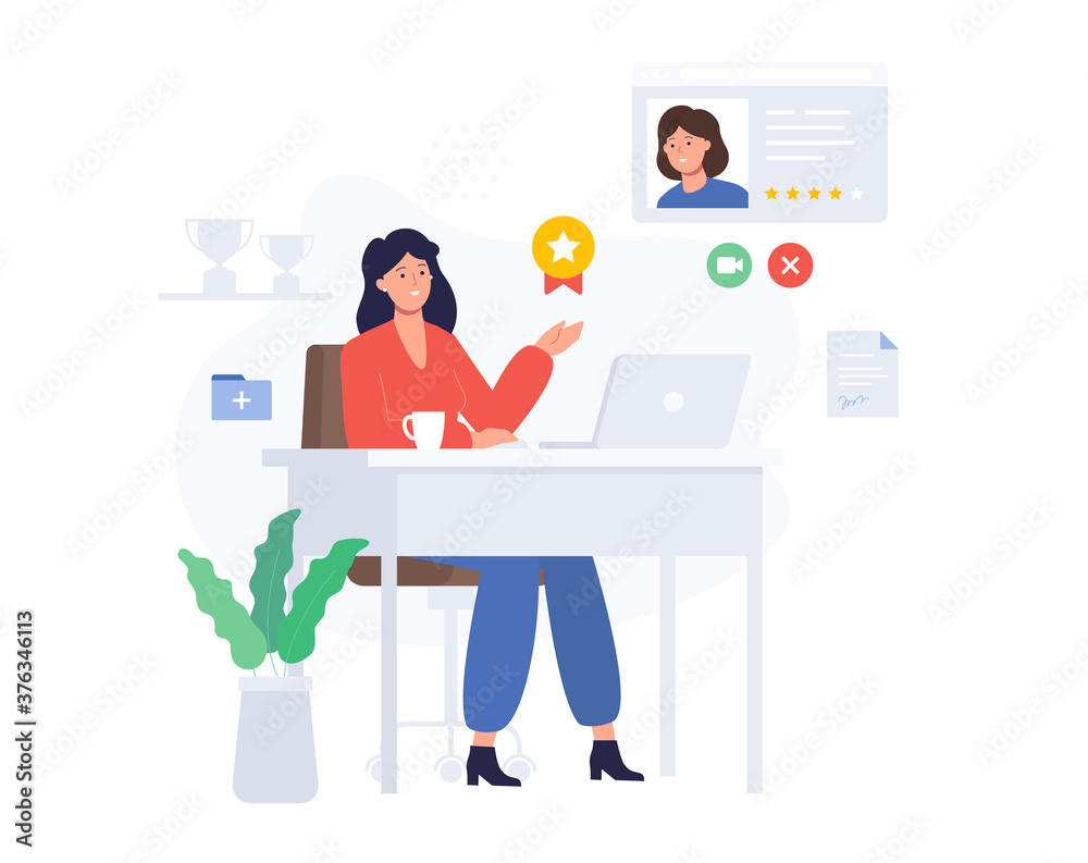 woman business character recruiter woman business character recruiter
