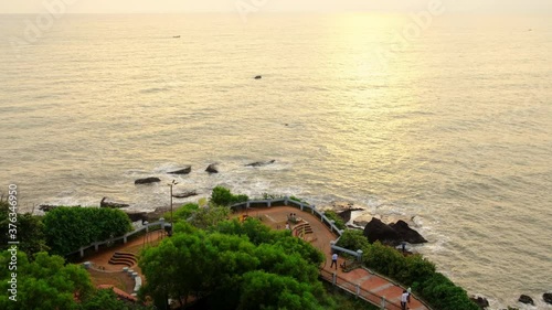 Kannur waterfront at sunset in Kerala state, India photo