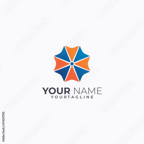 umbrella logo icon vector isolated