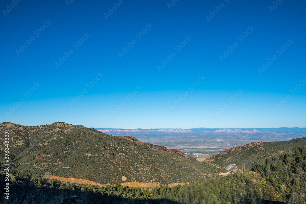 An overlooking view of nature while going to Jerome, Arizona