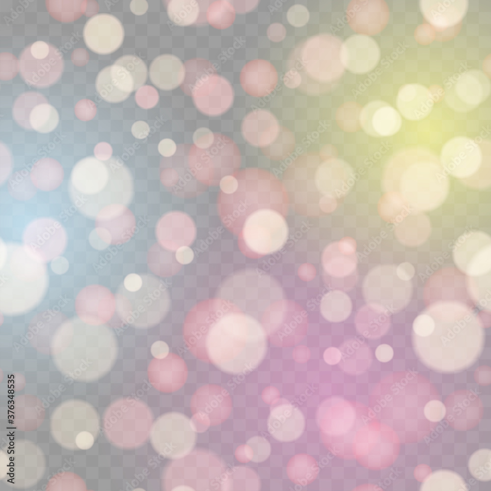 Soft glitter sparkles defocused rays lights bokeh transparent background. Vector Soft glitter sparkles defocused rays lights bokeh transparent background. Vector