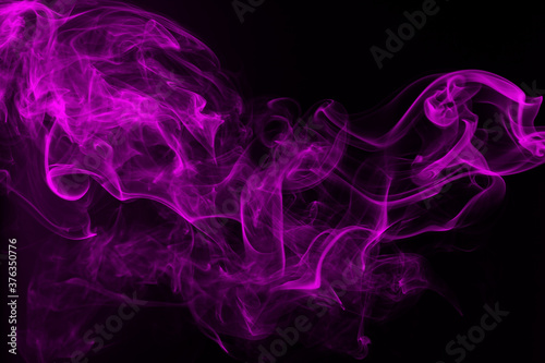 Purple smoke abstract on black background  darkness concept