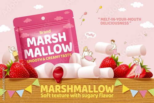 Strawberry marshmallow ad