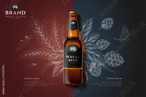 Engraving premium beer ad photo