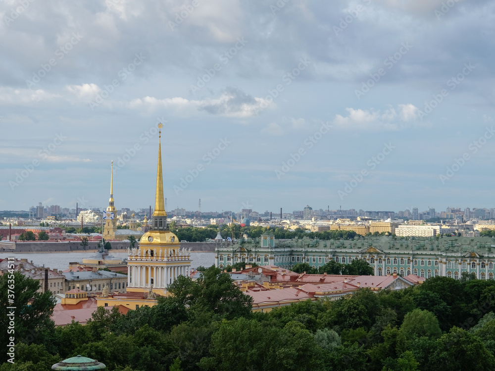 Saint Petersburg aerial view in summer day