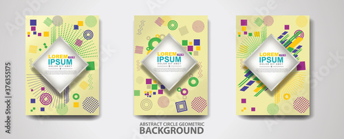 Covers templates set with trendy geometric patterns and memphis elements. Modern design