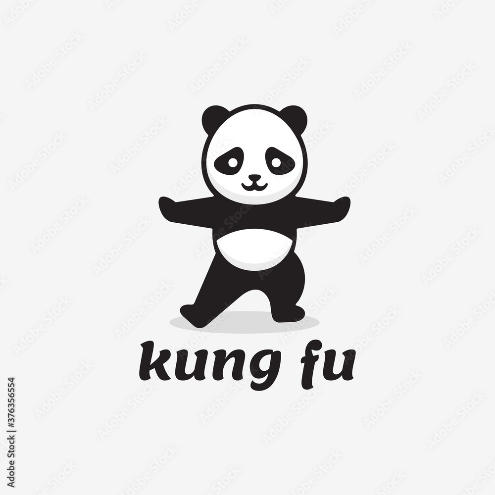 Vector Logo Illustration Panda Simple Mascot Style. Vector Logo Illustration Panda Simple Mascot Style.