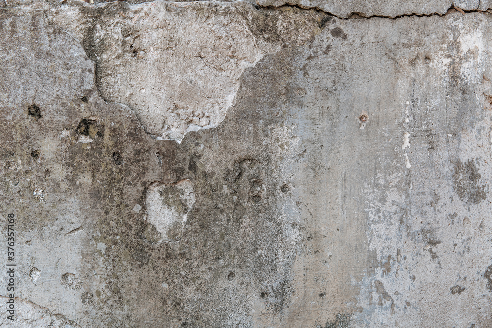 Old concrete wall with moss and destruction Old concrete wall with moss and destruction