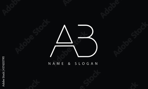 AB, BA, A, B abstract letters logo monogrm