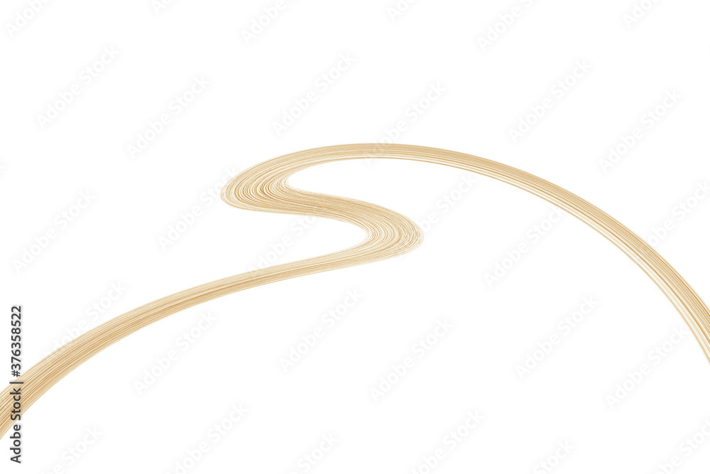 Fototapeta premium Swirled long blond hair strand on white, isolated