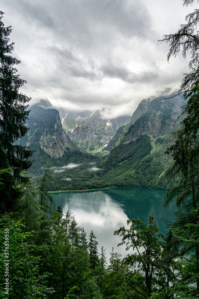 Konigssee Idyllic alpine lake in Berchtesgaden, Bavaria, Germany Konigssee Idyllic alpine lake in Berchtesgaden, Bavaria, Germany