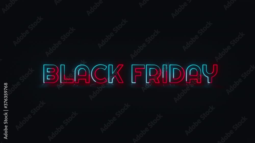 Neon Black Friday letters that gradually emerge a product promotion idea of late year. Neon Black Friday letters that gradually emerge a product promotion idea of late year.