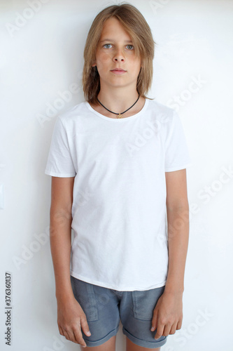 Child teenager boy. Portrait of a young man. High quality photo.