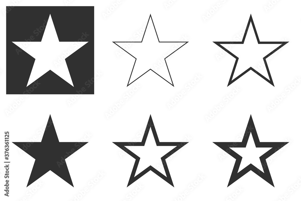 solid color star isolated on white and dark background. Vector illustration solid color star isolated on white and dark background. Vector illustration