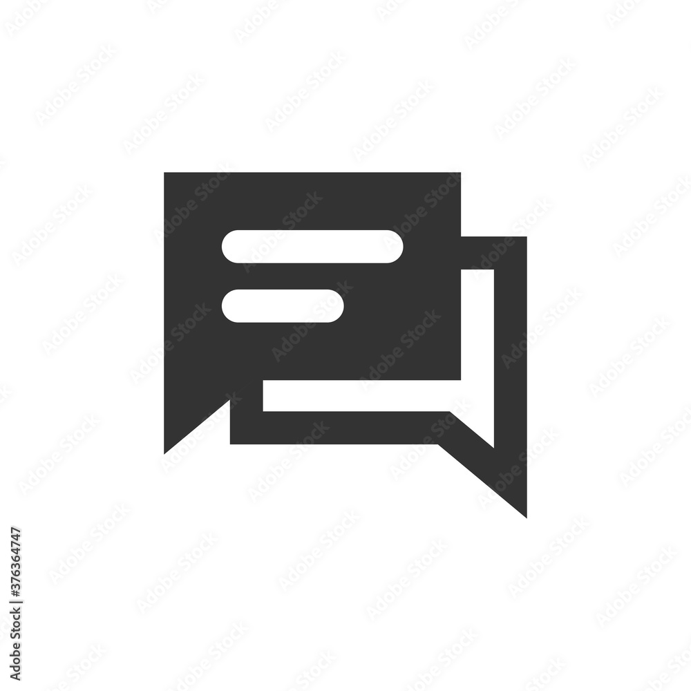 Speech bubble and dialog balloon filled style vector icon. Isolated chat sign on white background Speech bubble and dialog balloon filled style vector icon. Isolated chat sign on white background