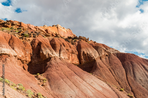 Red Hills of Eroded Sand and Clay Wash Down From the Steep Cliffs of the Waterpocket Fold  Capitol Reef National Park  Utah  USA