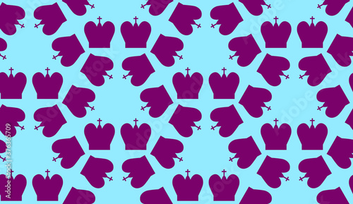 Seamless pattern with Chess king. Endless background. Vector illustration.