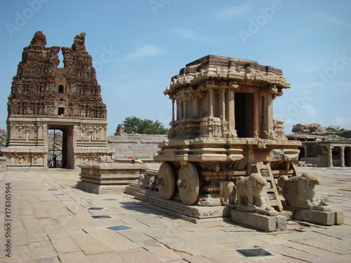 Ancient Civilization, Hampi, India, Ruins, Stone, Hindu Temples, cart with wheels photo