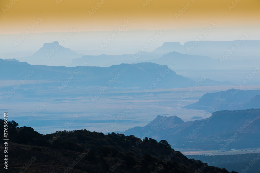 Layers of Buttes and Mesas From The Top of Hogan Pass,Dixie National Forest, Utah, USA Layers of Buttes and Mesas From The Top of Hogan Pass,Dixie National Forest, Utah, USA