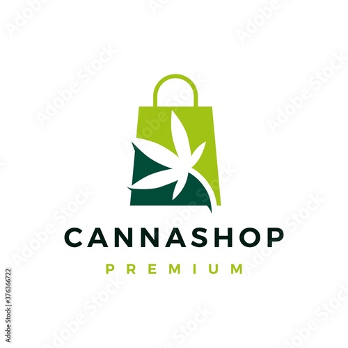 cannabis shop store logo vector icon illustration