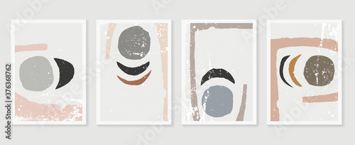 Abstract wall art vector collection.  Abstract organic shape Art design for poster, print, cover, wallpaper, Minimal and  natural wall art. Vector illustration.