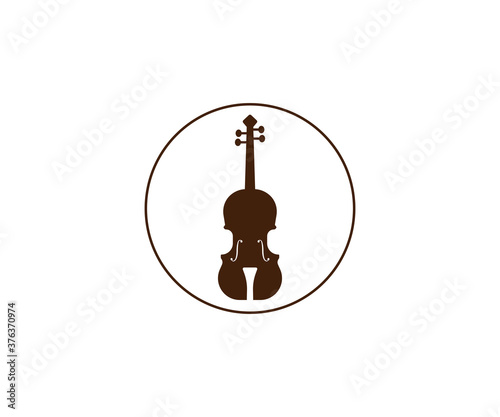 Music, string, violin icon. Vector illustration, flat design.