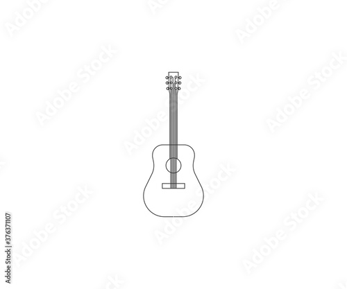 Guitar, instrument, music icon. Vector illustration, flat design.